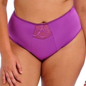 NEW Elomi Cate Embroidered Mesh Full Coverage Brief Panty 4036 Dahlia Purple DAH
